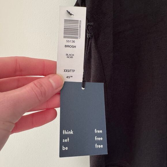 NWT Aritzia Wilfred Free Black Knit Top - Picture 6 of 8